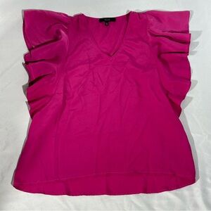 Eclair Magenta Ruffle Sleeve Blouse🩷